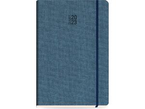 Ημερολόγιο ημερήσιο The Writing Fields Tailor Made 3570 17x24cm 2023 με λάστιχο soft εξώφυλλο tweed μοτίβο μπλε